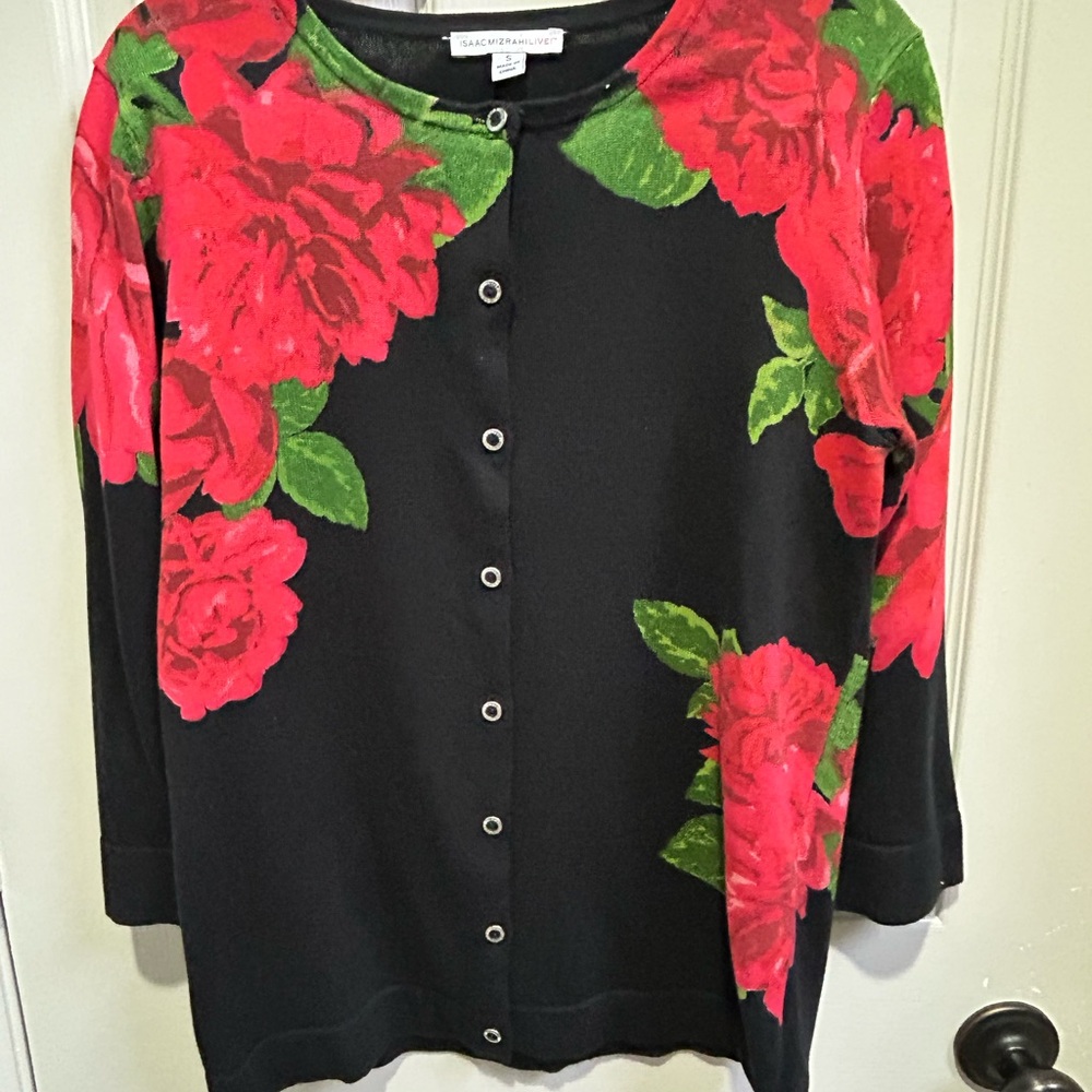 Rose printed cardigan